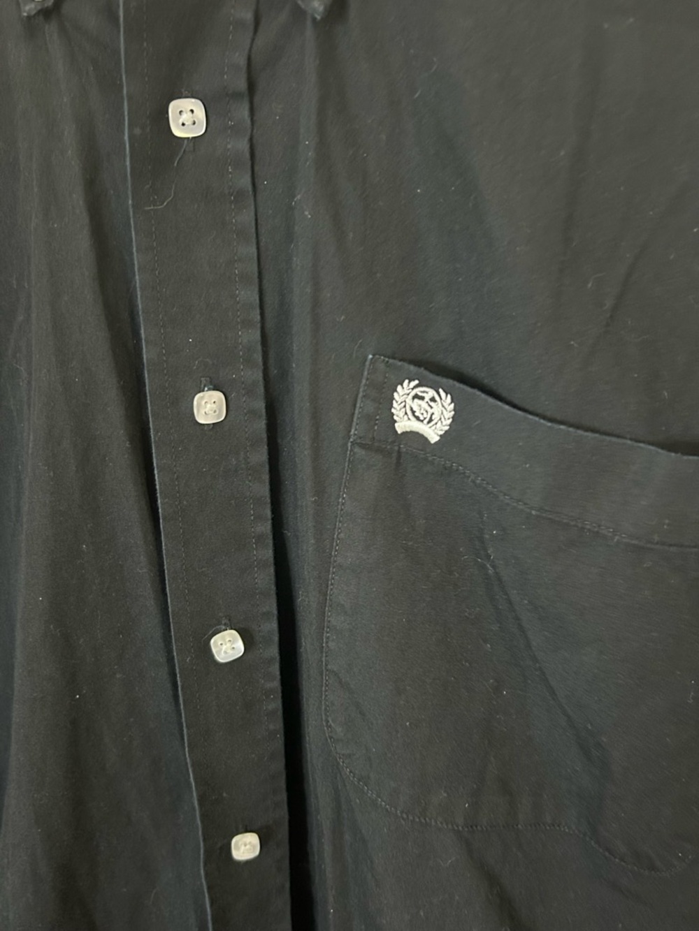 Cinch Black Button Down Shirt 100 % Cotton Long Sleeve Pocket Size Medium - Picture 3 of 8